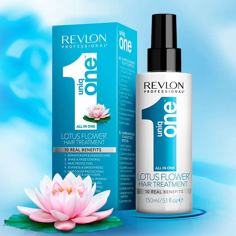 REVLON UNIQ ONE ALL-IN-ONE HAIR TREATMENT SPRAY LOTUS FLOWER 150ML - Jules  Hair & Beauty Supplies